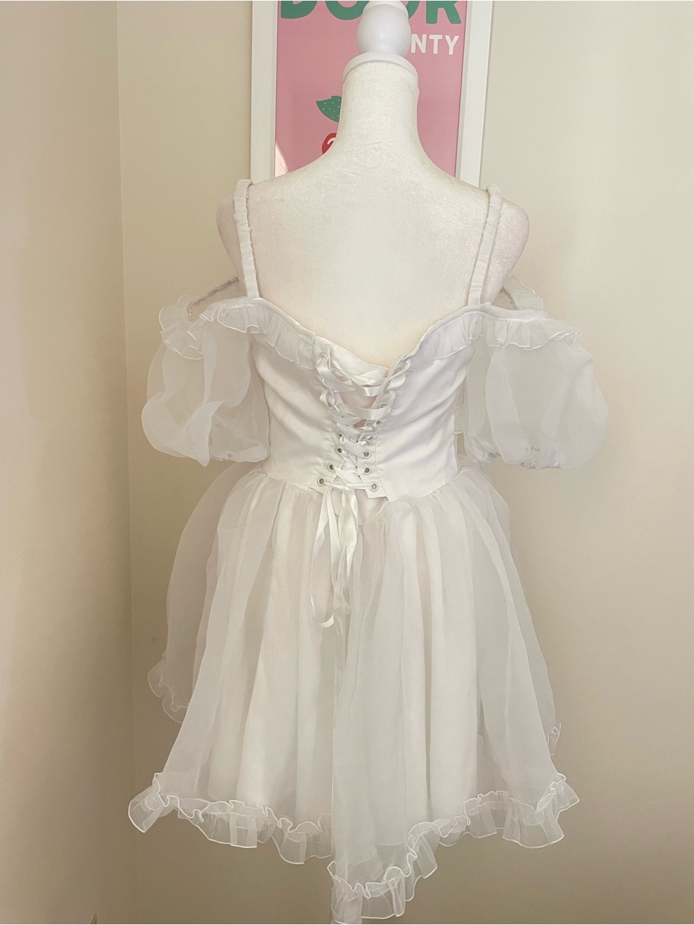 Dolls Kill Sugar Thrillz Sense n’ Sensability Organza Corset Babydoll Mini Dress - Picture 6 of 6